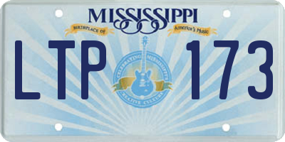 MS license plate LTP173