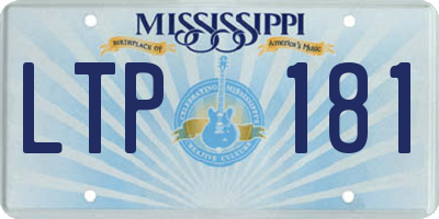 MS license plate LTP181