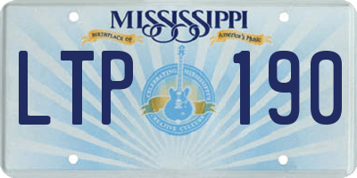 MS license plate LTP190