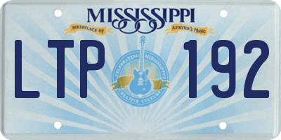 MS license plate LTP192