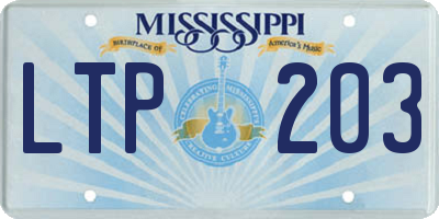 MS license plate LTP203