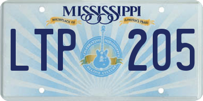 MS license plate LTP205