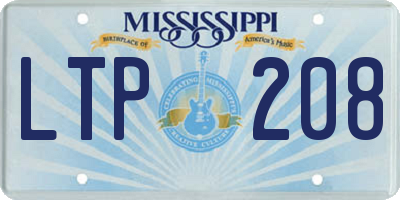 MS license plate LTP208