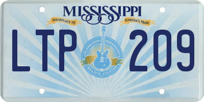 MS license plate LTP209