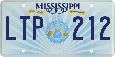 MS license plate LTP212