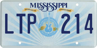 MS license plate LTP214