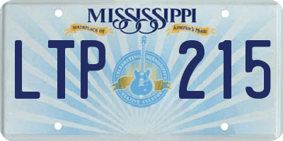 MS license plate LTP215