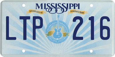 MS license plate LTP216