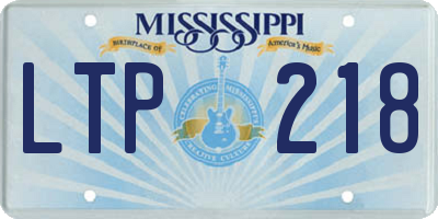 MS license plate LTP218
