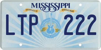 MS license plate LTP222