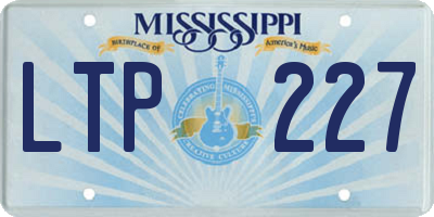 MS license plate LTP227