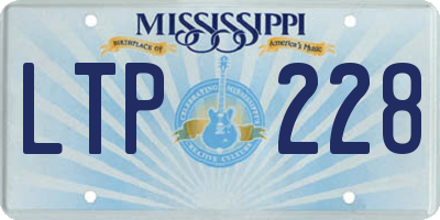 MS license plate LTP228