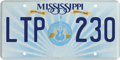 MS license plate LTP230