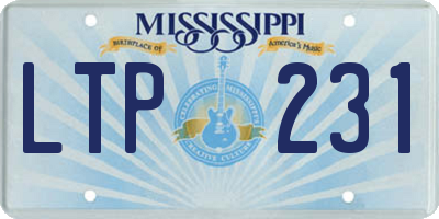 MS license plate LTP231
