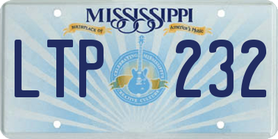 MS license plate LTP232