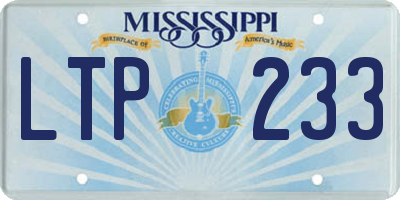 MS license plate LTP233