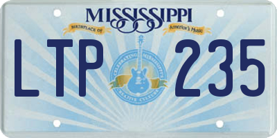 MS license plate LTP235