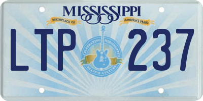 MS license plate LTP237
