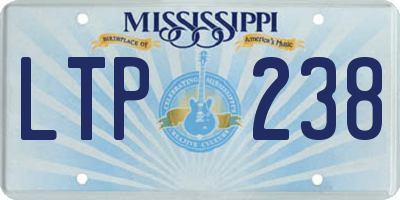 MS license plate LTP238