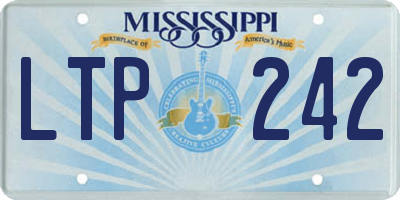 MS license plate LTP242