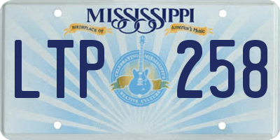 MS license plate LTP258