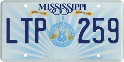 MS license plate LTP259