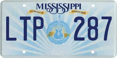 MS license plate LTP287