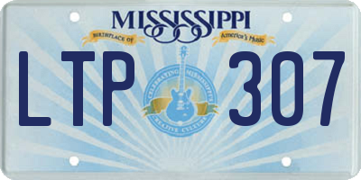 MS license plate LTP307