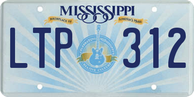 MS license plate LTP312