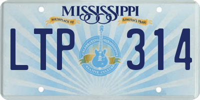 MS license plate LTP314