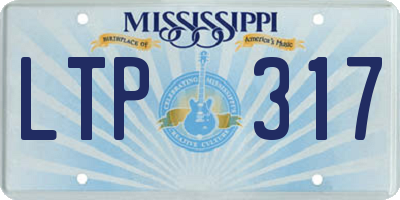 MS license plate LTP317