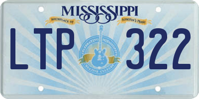 MS license plate LTP322