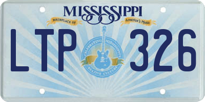 MS license plate LTP326