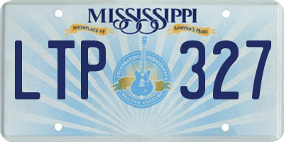 MS license plate LTP327