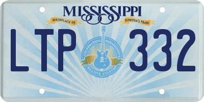 MS license plate LTP332