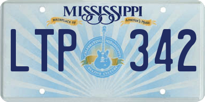 MS license plate LTP342