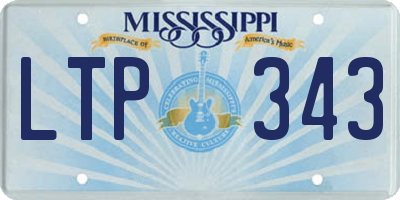MS license plate LTP343