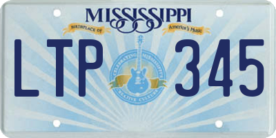 MS license plate LTP345