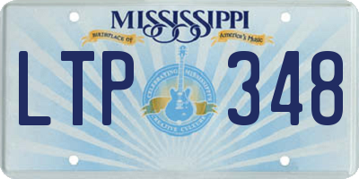 MS license plate LTP348