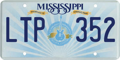 MS license plate LTP352