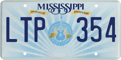 MS license plate LTP354