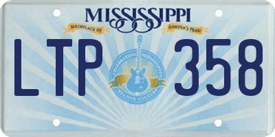 MS license plate LTP358