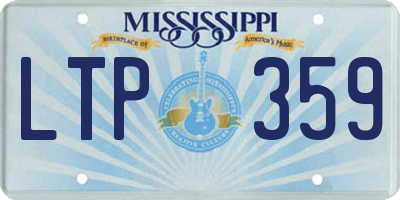 MS license plate LTP359