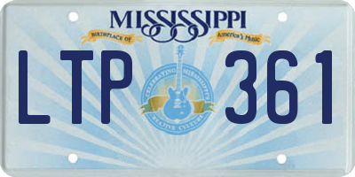 MS license plate LTP361