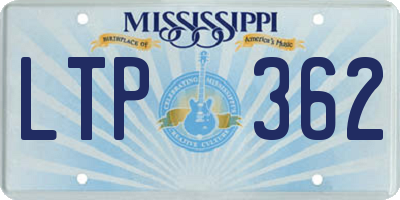 MS license plate LTP362