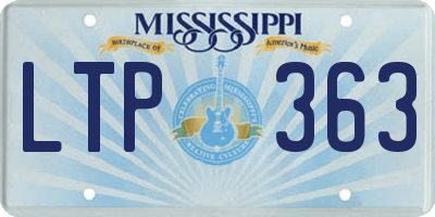 MS license plate LTP363