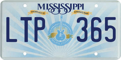 MS license plate LTP365