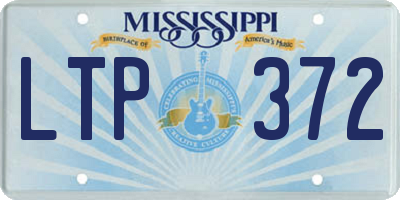 MS license plate LTP372