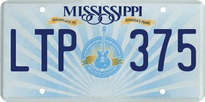 MS license plate LTP375