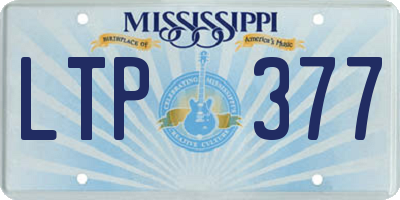 MS license plate LTP377